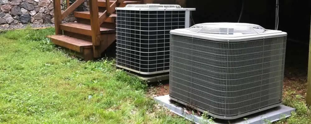 Heat pump installation and service units outside a home in Colorado Springs, CO